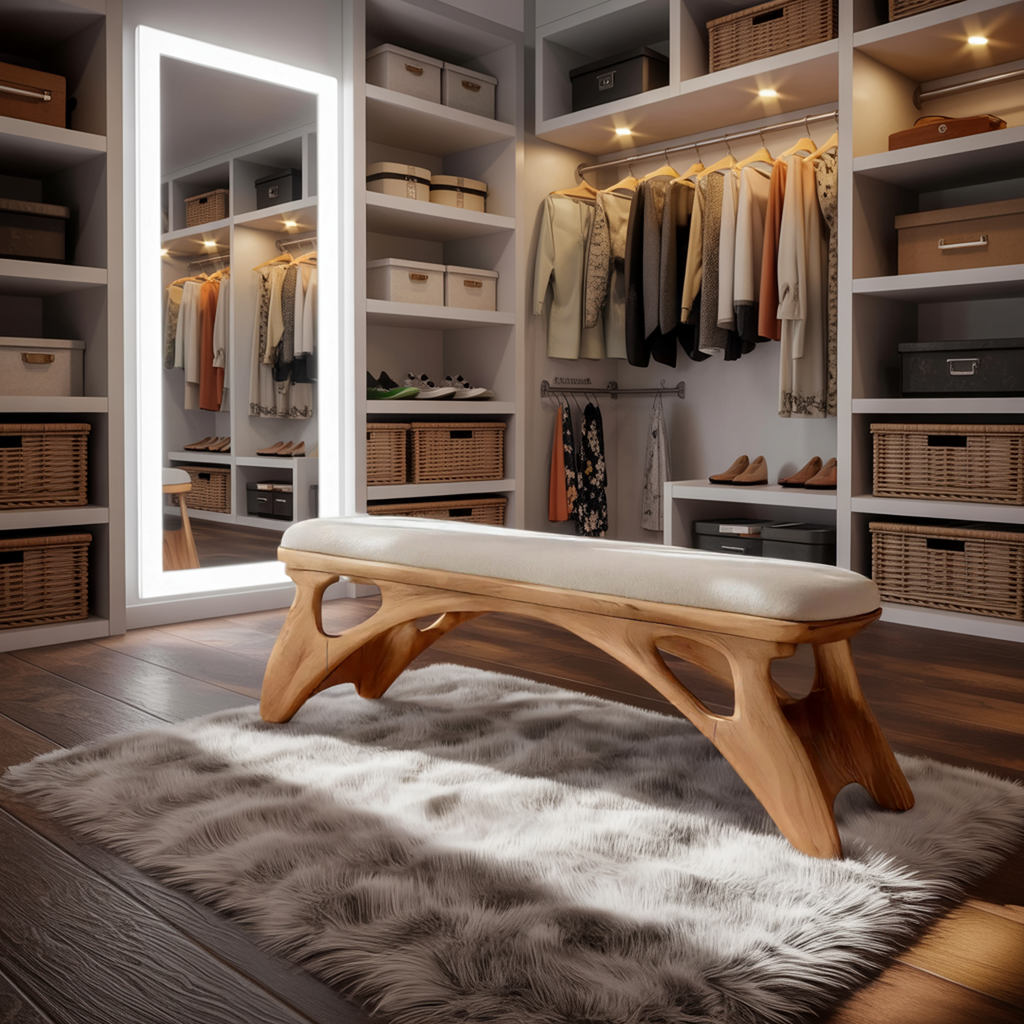 Handcrafted Bedroom Bench For Natural Interior Styling