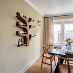Organic Tree Style Wall Wine Bottle Holder For Kitchen Decor