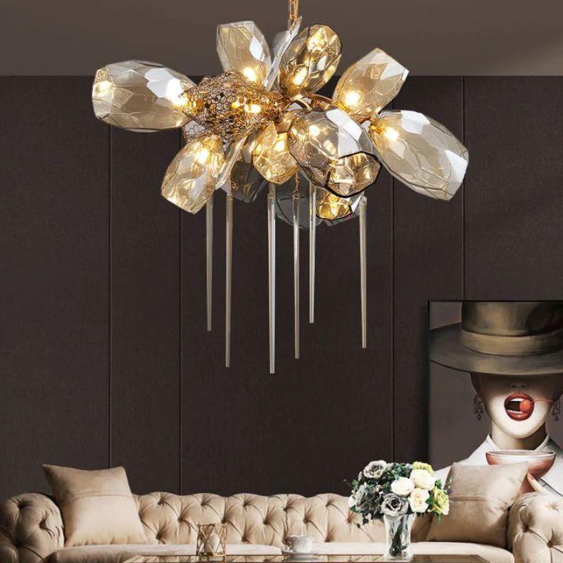 Bryce Contemporary Glass Chandelier - 31.5"Dcasivra