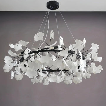 BU Ginkgo Ceramic Circle Chandelier - 24"Goldcasivra