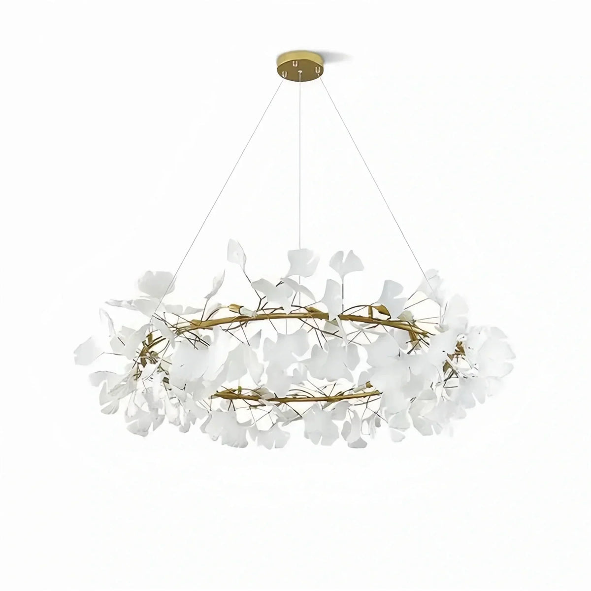 BU Ginkgo Ceramic Circle Chandelier - 24"Goldcasivra