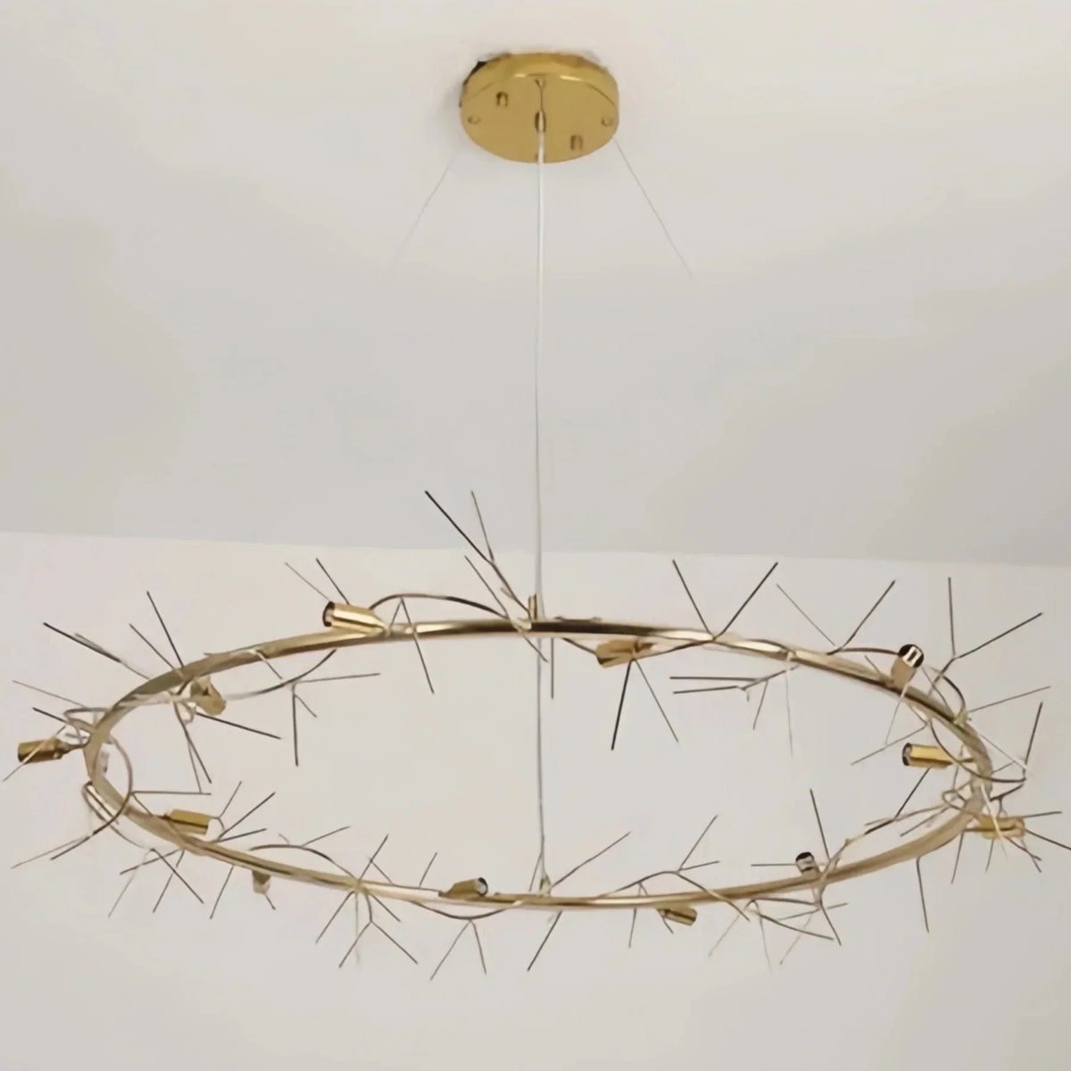 BU Ginkgo Ceramic Circle Chandelier - 24"Goldcasivra