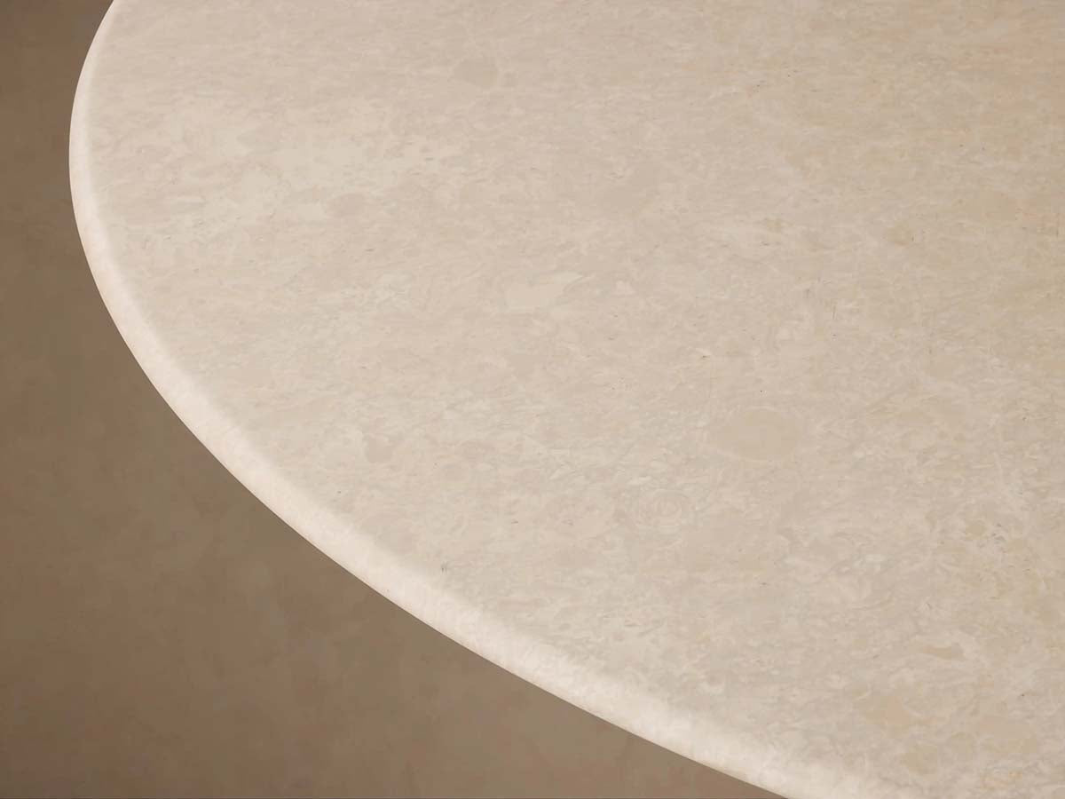 Saint Germain Round Marble Top Dining Table With Wood Toulouse Base