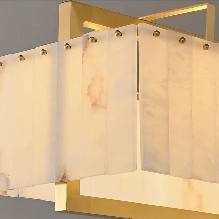 Valente marble and copper chandelier close-up