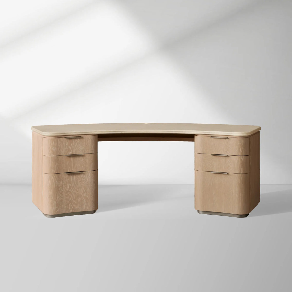 Caden Executive Desk with Stone Top and Integrated Storage