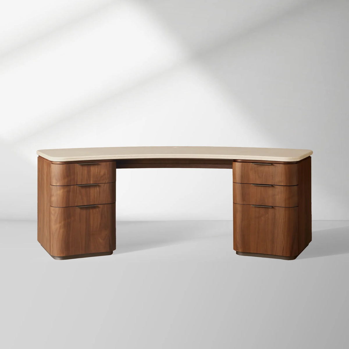 Caden Executive Desk with Stone Top and Integrated Storage