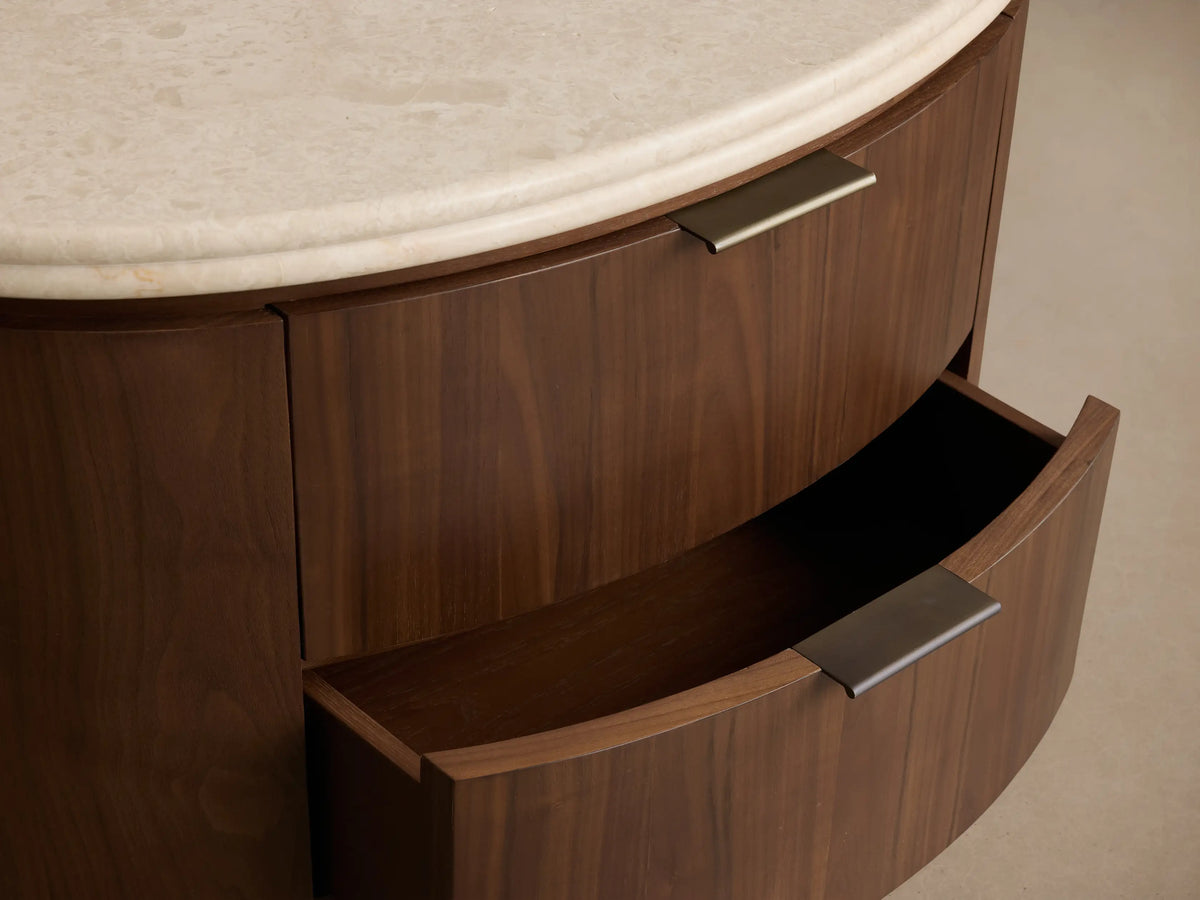 Caden Five-Drawer Dresser with Stone Top and Storage