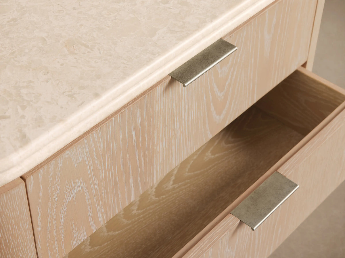 Caden Nightstand in Walnut with Stone Top and Soft-Close Drawer