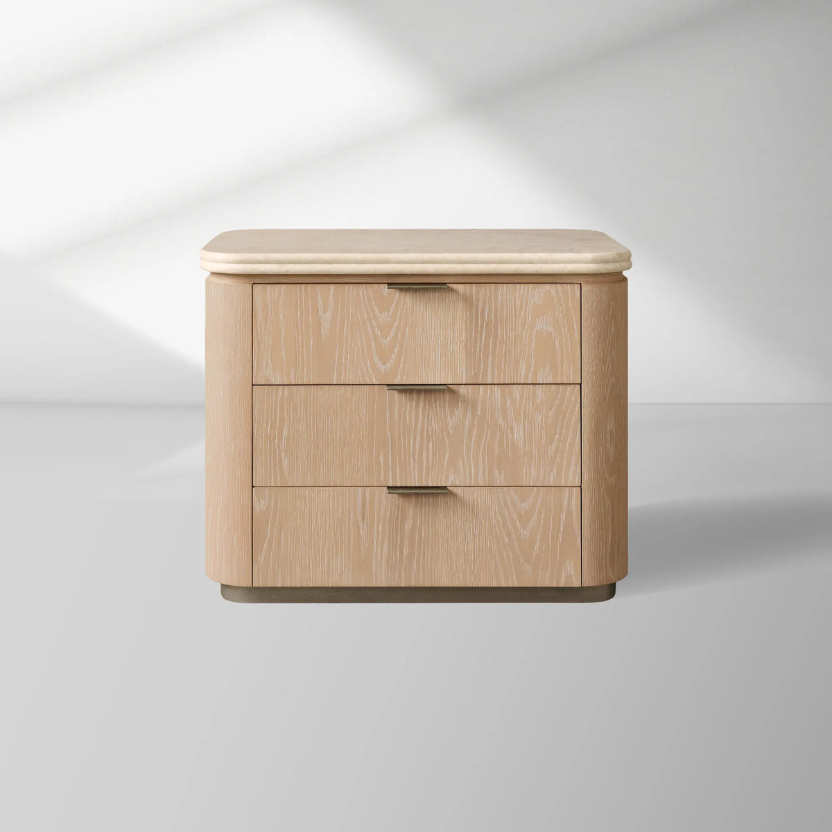 Caden Nightstand in Walnut with Stone Top and Soft-Close Drawer