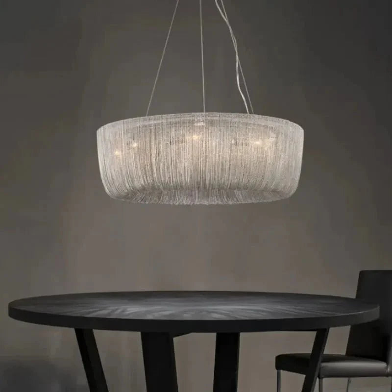 Cadenas Aluminum Chain Tassel Modern Chandelier - 24"casivra