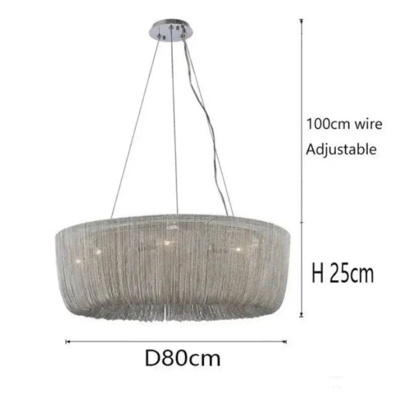 Cadenas Aluminum Chain Tassel Modern Chandelier - 40"casivra