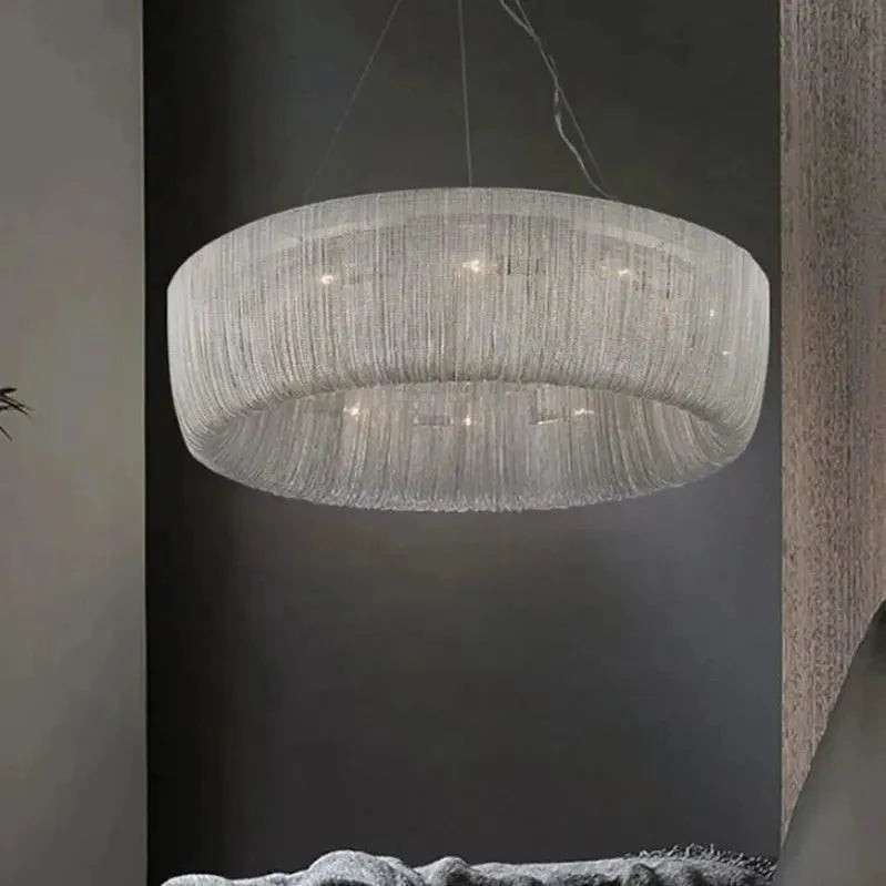 Cadenas Aluminum Chain Tassel Modern Chandelier - 32"casivra