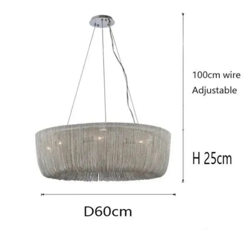 Cadenas Aluminum Chain Tassel Modern Chandelier - 40"casivra