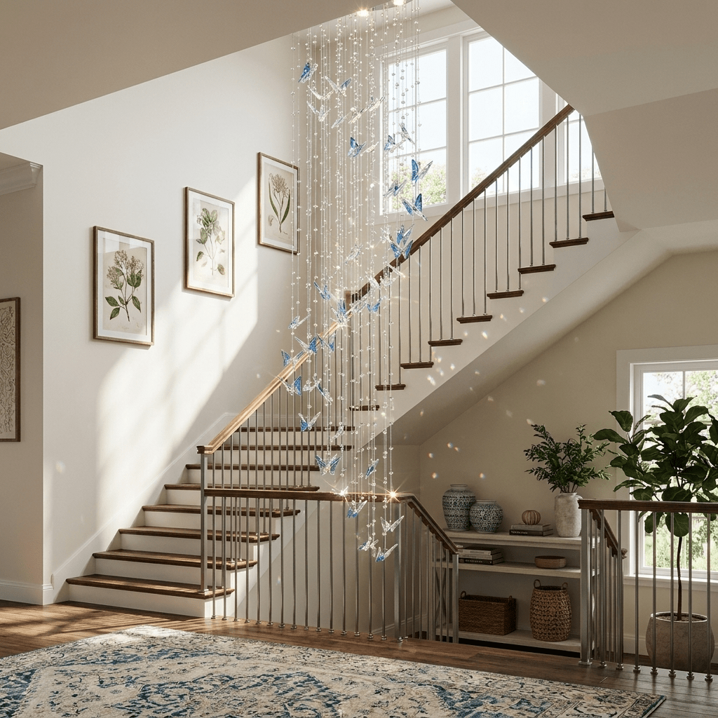 Caelira LED K9 Crystal Spiral Chandelier - Dia 15.7″ × H 98.4″BlueWarm Lightcasivra