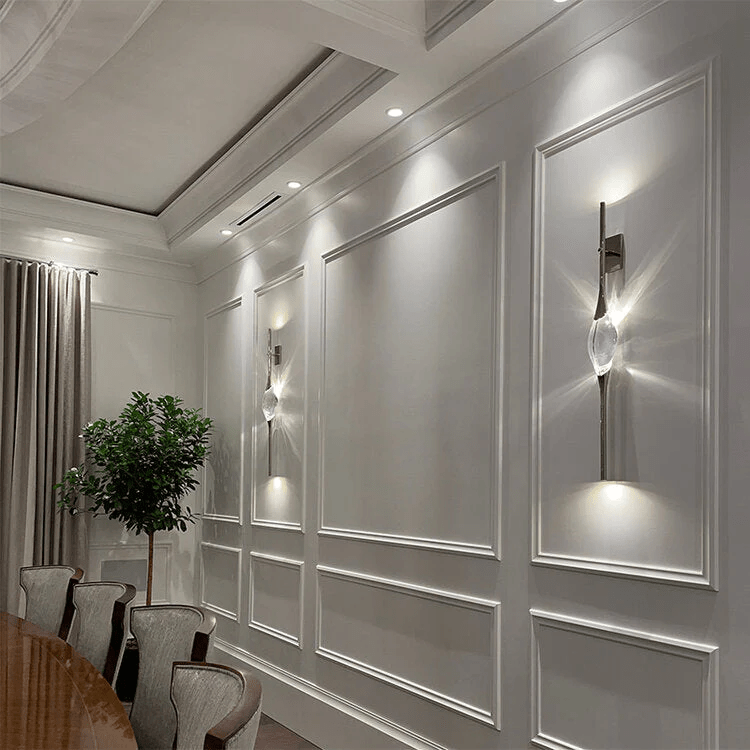 Callista Modern Crystal Linear Wall Sconce - Blackcasivra