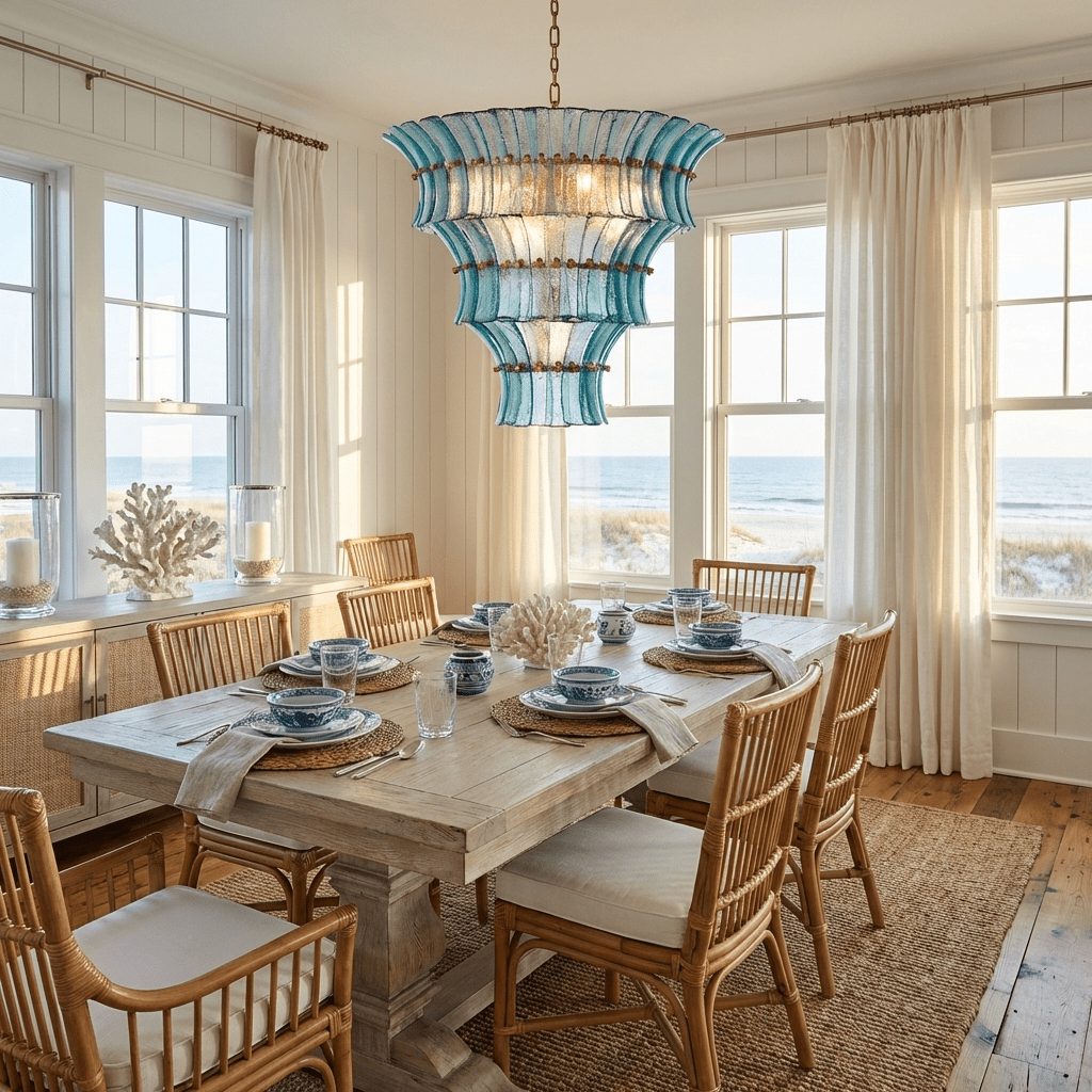 Calyra Tiered Glass Chandelier - ∅ 26.4″ x H 23.6″Blue & Goldcasivra