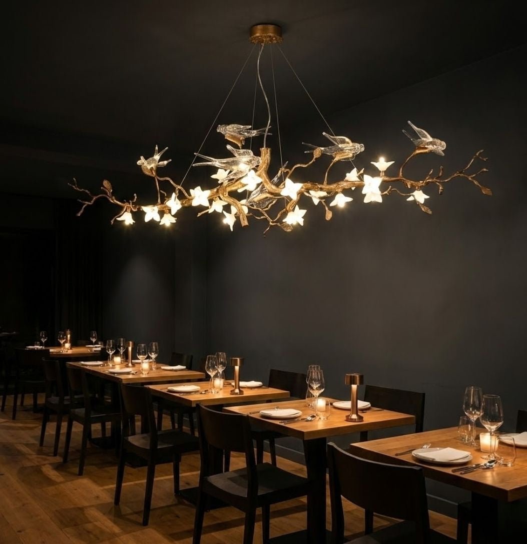 Calyx Bird Branch Chandelier for Dining Room - Copper49.2" (125cm)Warm White 3000Kcasivra