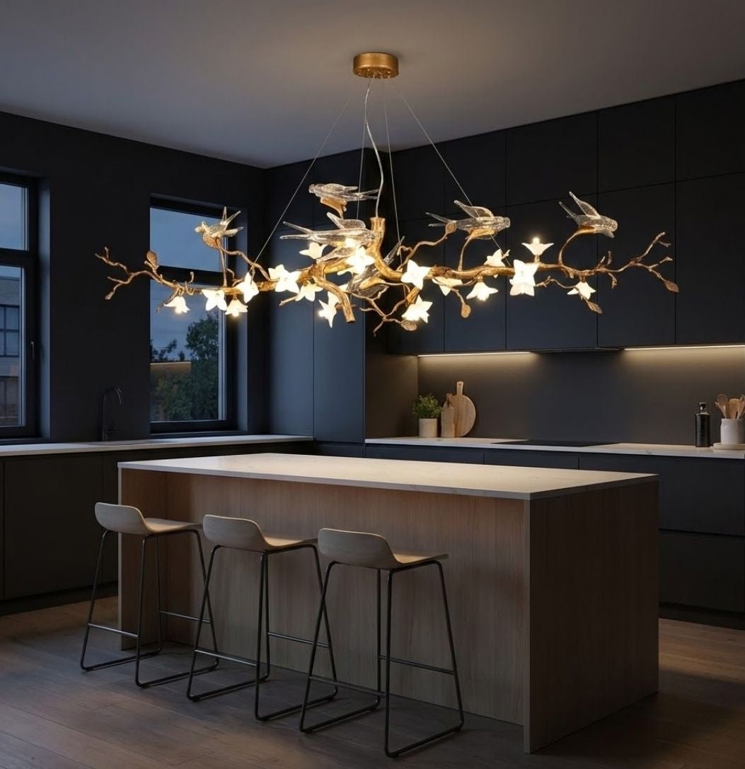Calyx Bird Branch Chandelier for Dining Room - Copper49.2" (125cm)Warm White 3000Kcasivra