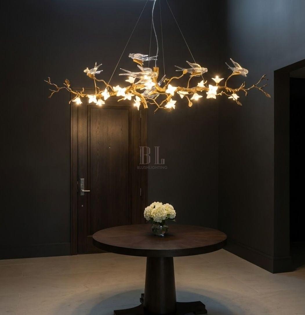 Calyx Bird Branch Chandelier for Dining Room - Copper49.2" (125cm)Warm White 3000Kcasivra