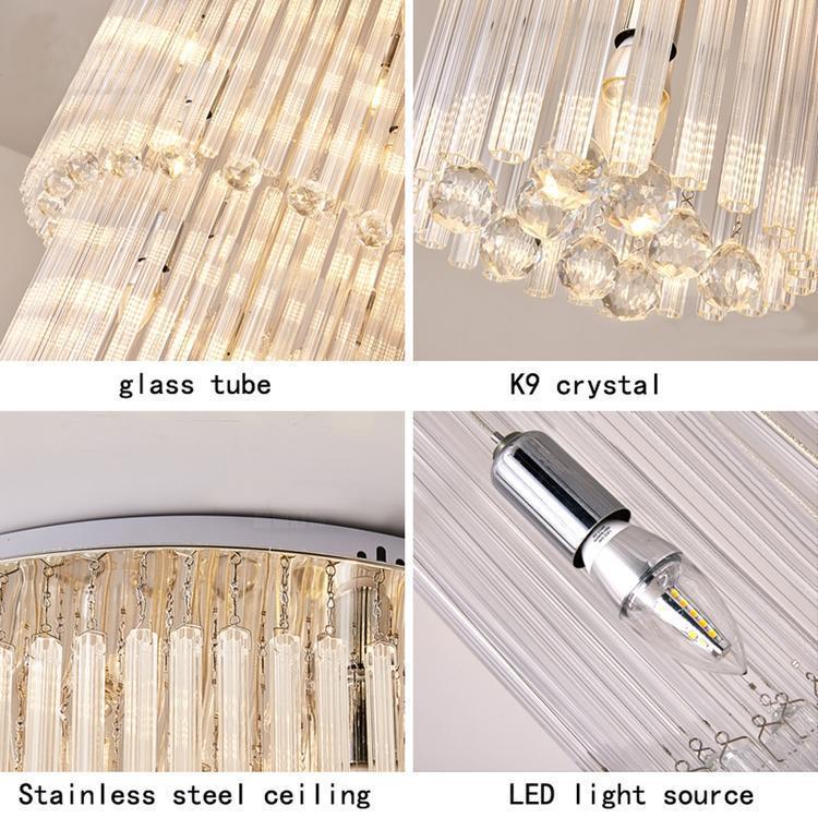 Camille Multiple Tier Crystal Chandelier - Diameter( 15.8 in ) x Height ( 39.4 in )3 Layerscasivra