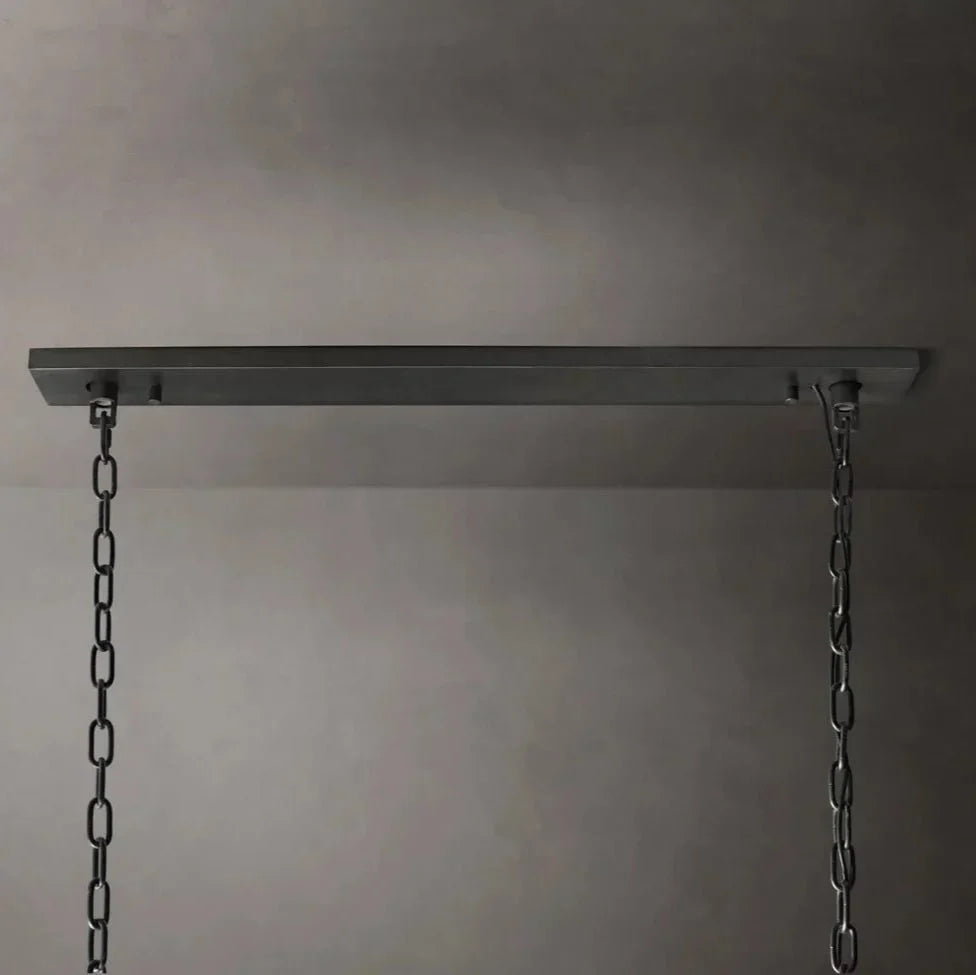 Brookhill crystal rectangular chandelier full view