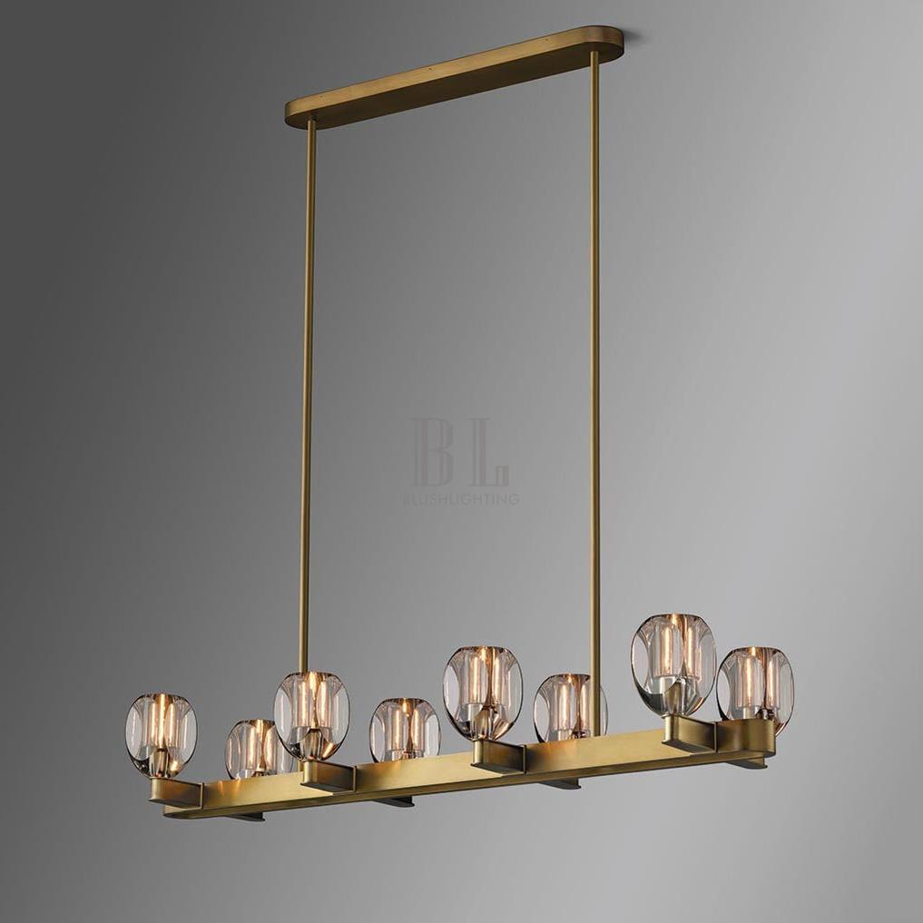 Canson Linear Modern 8 lights Dining Room Chandelier - BrassCustom 10 - lightscasivra
