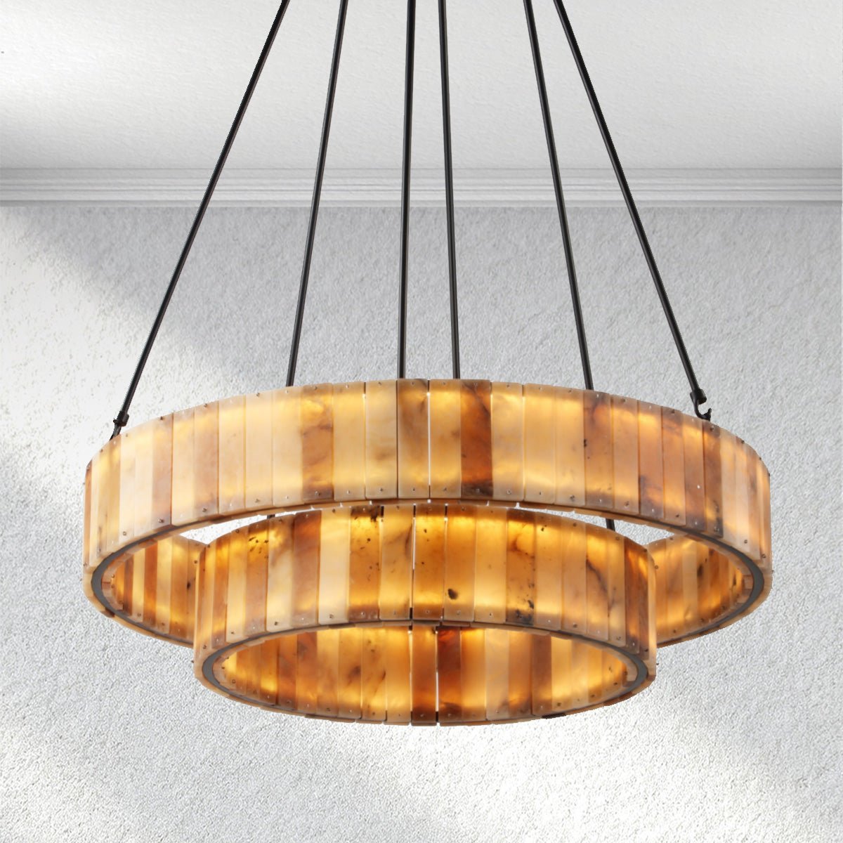 Carey Eterna Alabaster Round Chandelier - 29"casivra