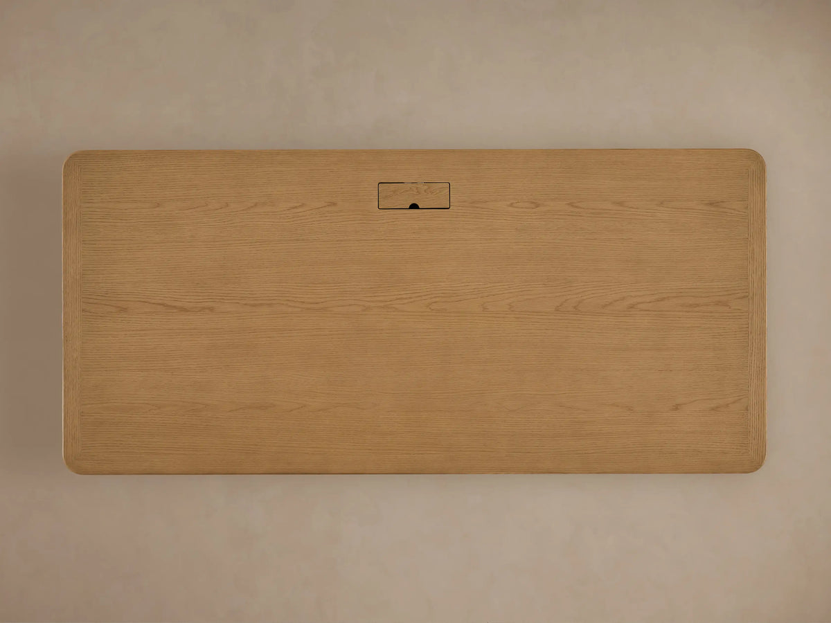 Carlisle Executive Desk with Storage Drawers and Shelving in Birch or White Oak