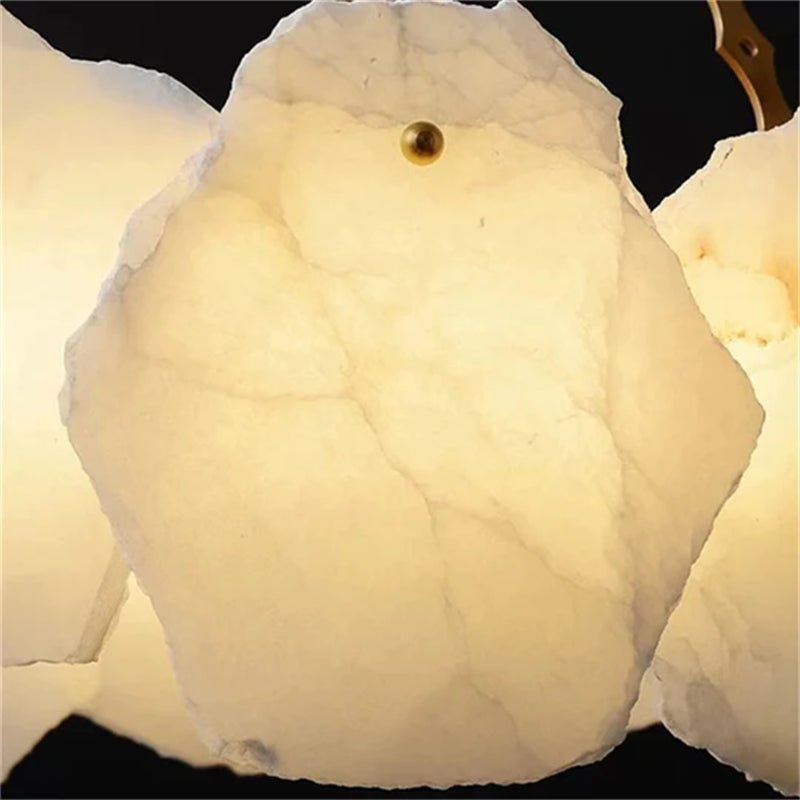 Carlos Alabaster Modern Snowflake Round Chandelier - D17.8"casivra