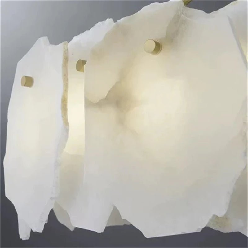 Carlos Alabaster Modern Snowflake Round Chandelier - D17.8"casivra