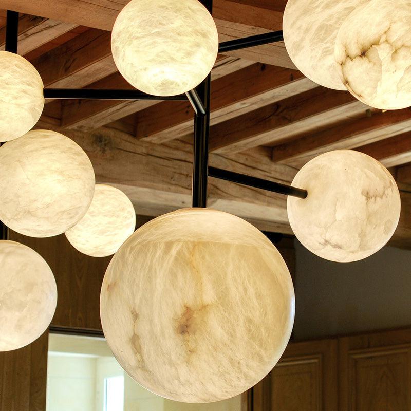 Carol Sphere Delight - Modern Artistic Alabaster Chandelier Light - casivra