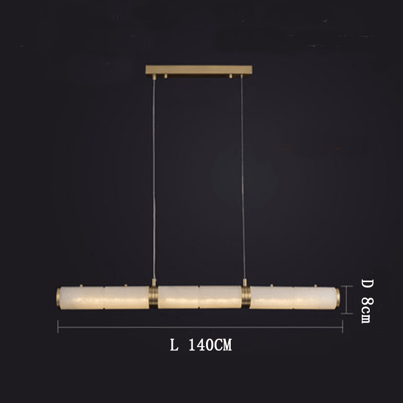 Caroline Alabaster Modern Art Linear Chandelier Lighting - Large: 55.12" Lcasivra