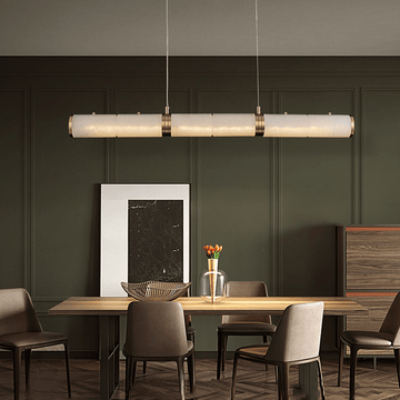 Caroline Alabaster Modern Art Linear Chandelier Lighting - Small: 39.37" Lcasivra