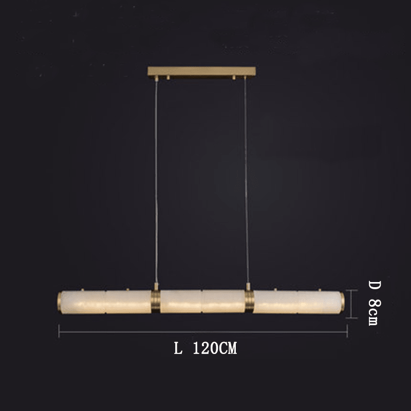 Caroline Alabaster Modern Art Linear Chandelier Lighting - Medium: 47.24" Lcasivra