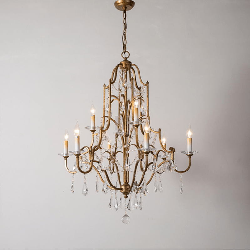 Caspian Vintage Candle Art Brass Chandelier For Living Room-chandeliers for dining room,chandeliers for stairways,chandeliers for foyer,chandeliers for bedrooms,chandeliers for kitchen,chandeliers for living room-casivra-32.28"-casivra