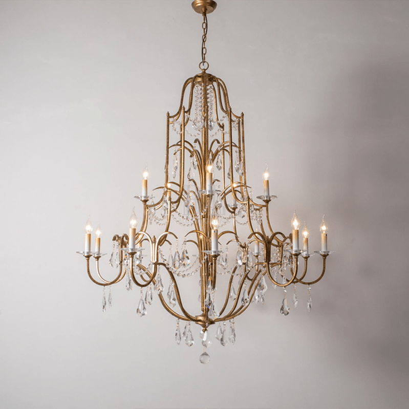 Caspian Vintage Candle Art Brass Chandelier For Living Room-chandeliers for dining room,chandeliers for stairways,chandeliers for foyer,chandeliers for bedrooms,chandeliers for kitchen,chandeliers for living room-casivra-47.2"-casivra