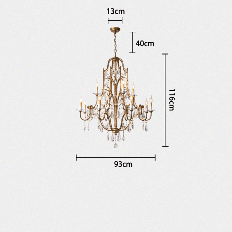 Caspian Vintage Candle Art Brass Chandelier For Living Room-chandeliers for dining room,chandeliers for stairways,chandeliers for foyer,chandeliers for bedrooms,chandeliers for kitchen,chandeliers for living room-casivra-casivra