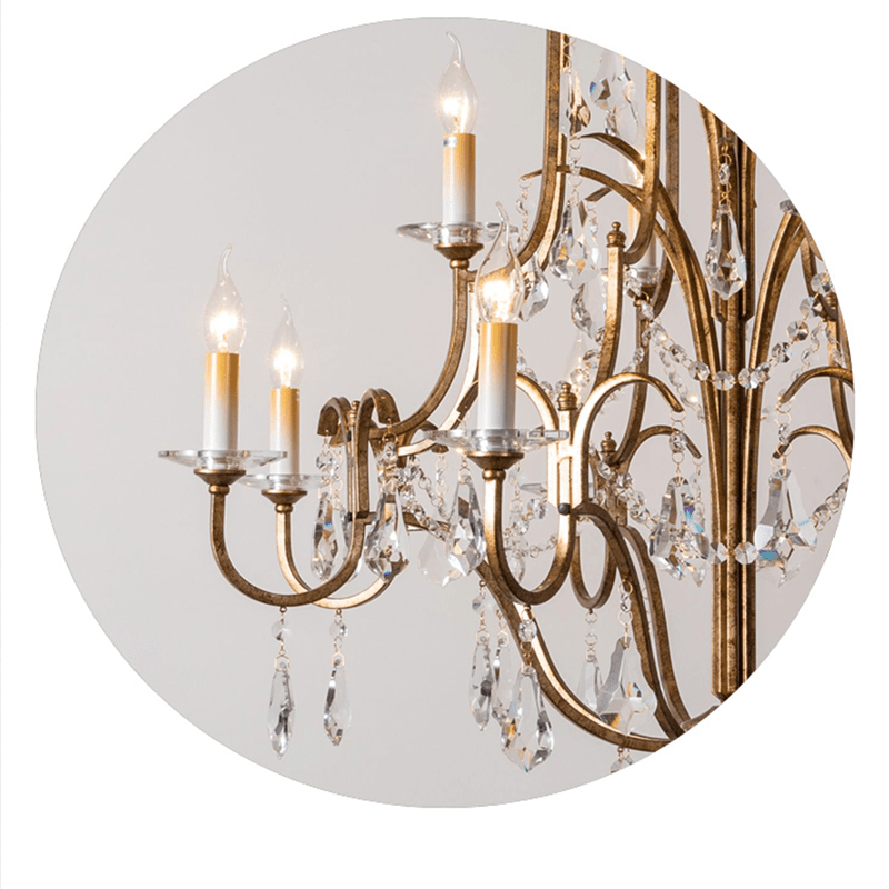 Caspian Vintage Candle Art Brass Chandelier For Living Room-chandeliers for dining room,chandeliers for stairways,chandeliers for foyer,chandeliers for bedrooms,chandeliers for kitchen,chandeliers for living room-casivra-casivra