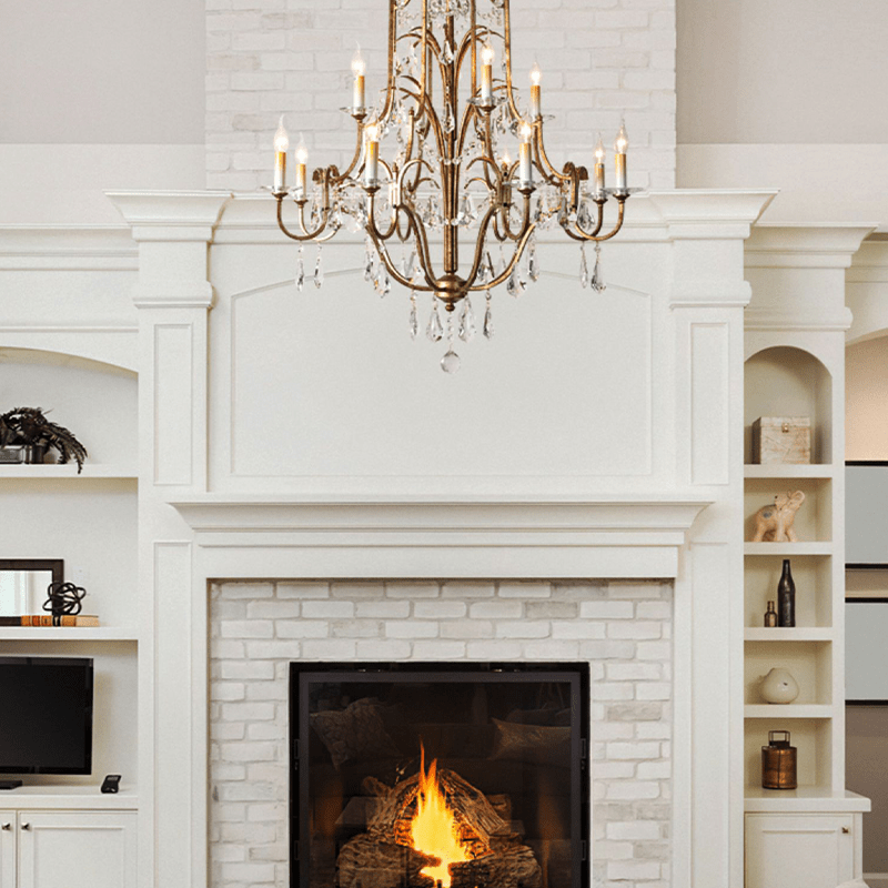 Caspian Vintage Candle Art Brass Chandelier For Living Room-chandeliers for dining room,chandeliers for stairways,chandeliers for foyer,chandeliers for bedrooms,chandeliers for kitchen,chandeliers for living room-casivra-casivra