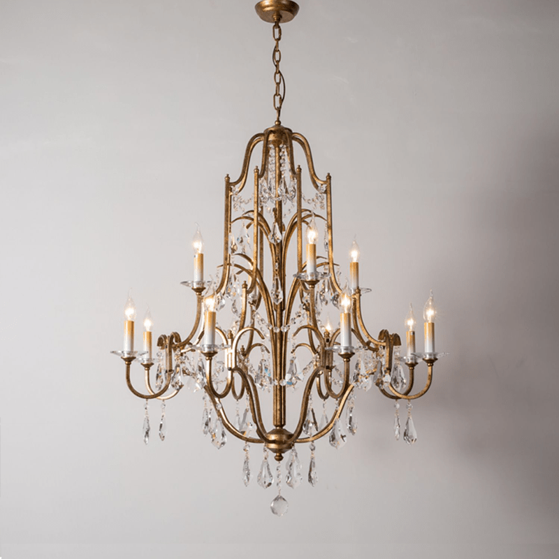Caspian Vintage Candle Art Brass Chandelier For Living Room-chandeliers for dining room,chandeliers for stairways,chandeliers for foyer,chandeliers for bedrooms,chandeliers for kitchen,chandeliers for living room-casivra-36.6"-casivra