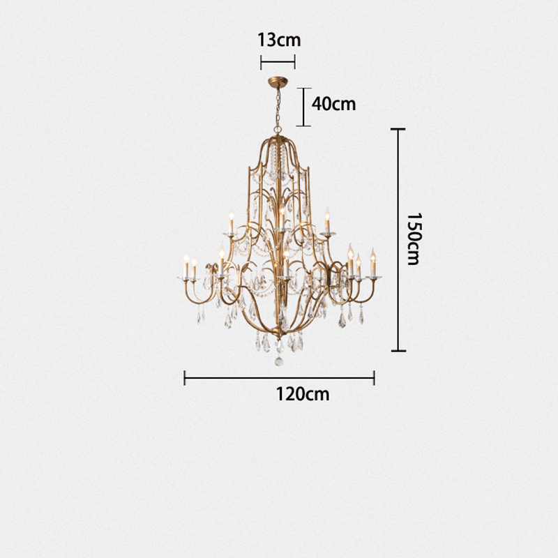 Caspian Vintage Candle Art Brass Chandelier For Living Room-chandeliers for dining room,chandeliers for stairways,chandeliers for foyer,chandeliers for bedrooms,chandeliers for kitchen,chandeliers for living room-casivra-casivra