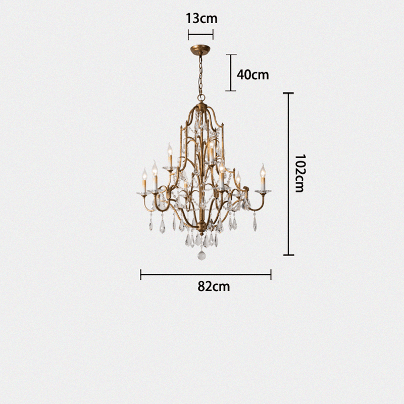 Caspian Vintage Candle Art Brass Chandelier For Living Room-chandeliers for dining room,chandeliers for stairways,chandeliers for foyer,chandeliers for bedrooms,chandeliers for kitchen,chandeliers for living room-casivra-casivra