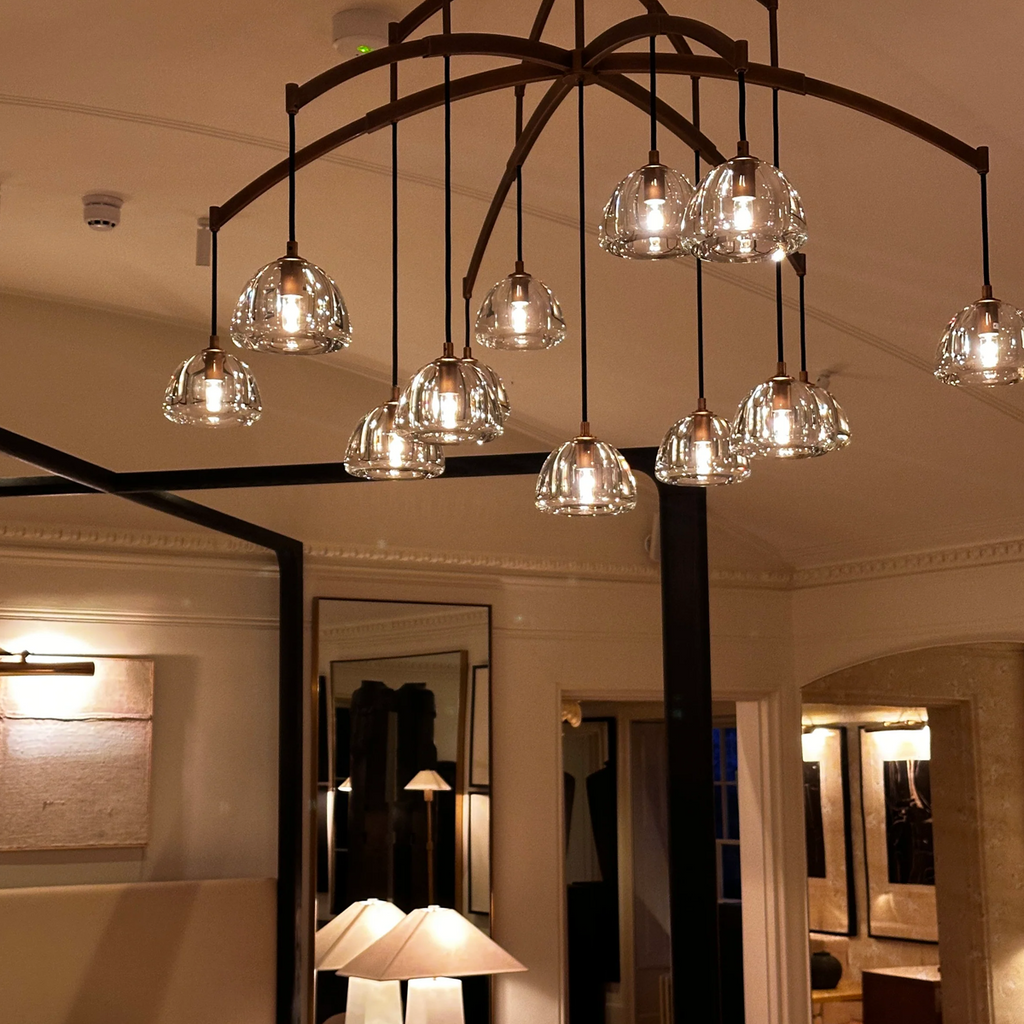 Hemisphere Delicate Crystal Round Chandelier 48"
