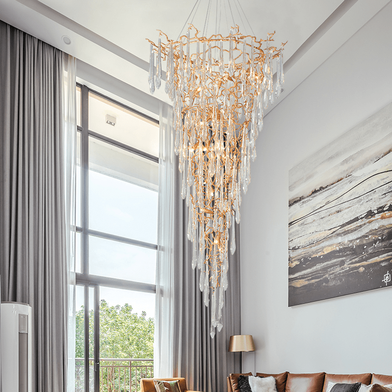 Cecily Crystal Branch Chandelier H 94.49" - casivra