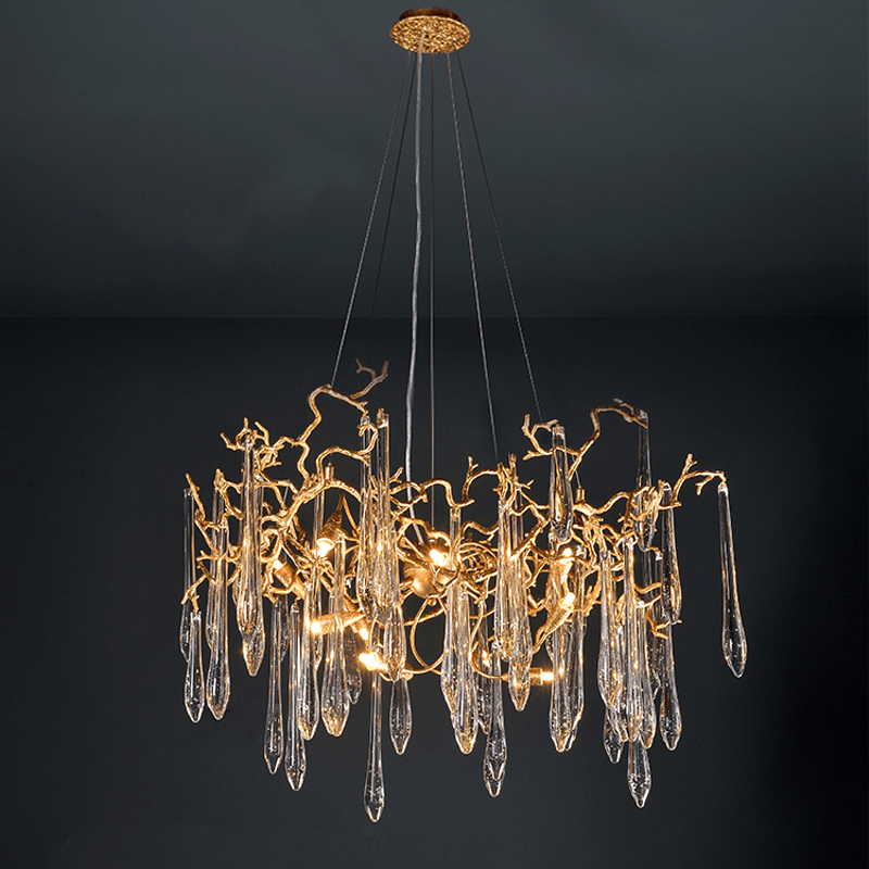 Cecily Modern Crystal Branch Chandelier - 23.62“ diamcasivra