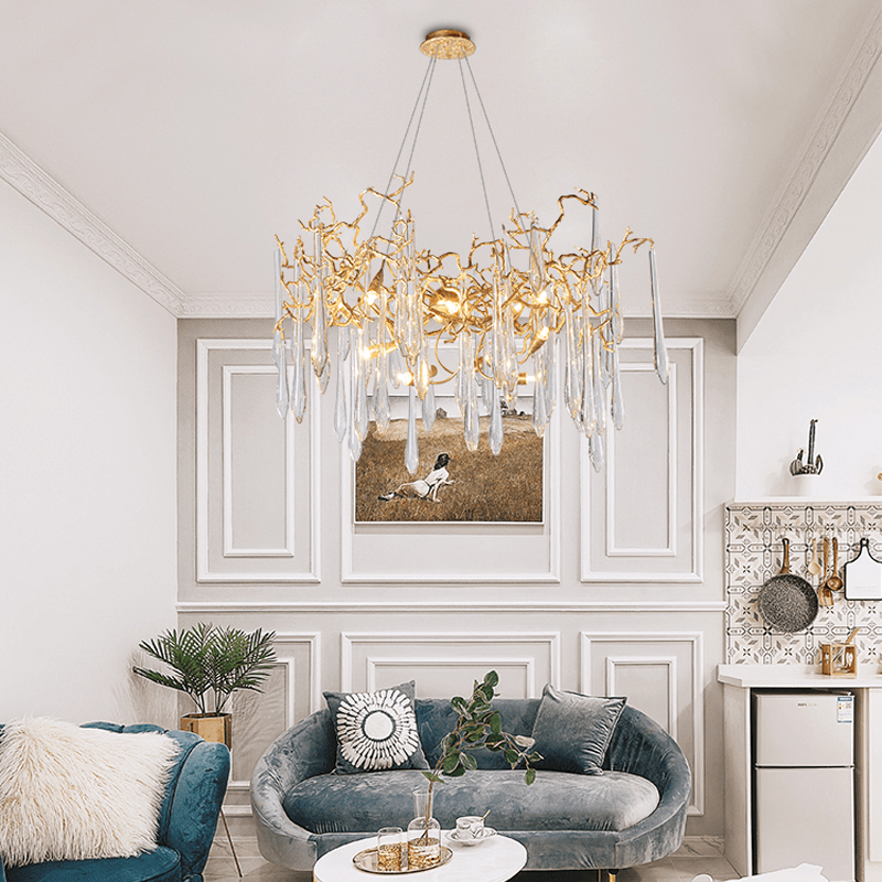 Cecily Modern Crystal Branch Chandelier - 23.62“ diamcasivra