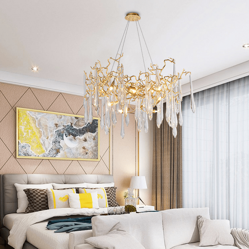Cecily Modern Crystal Branch Chandelier - 23.62“ diamcasivra