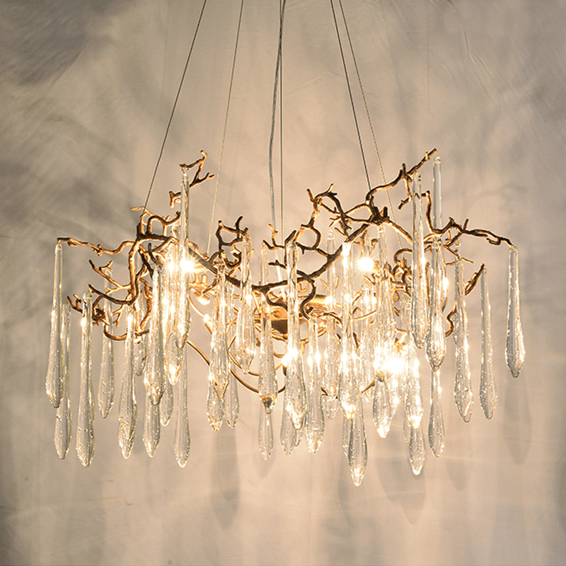 Cecily Modern Crystal Branch Chandelier - 23.62“ diamcasivra