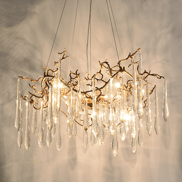 Cecily Modern Crystal Branch Chandelier - 23.62“ diamcasivra