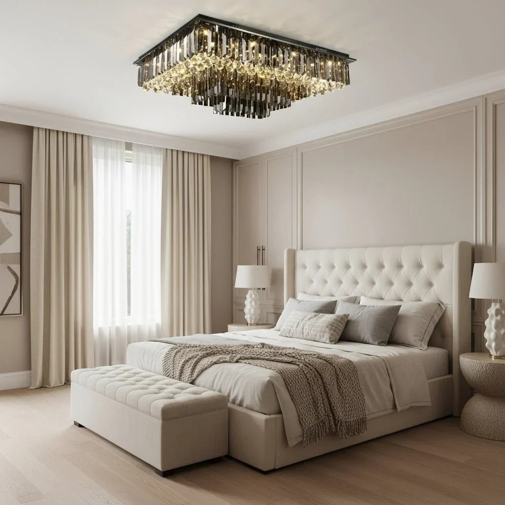 buyGio Large Crystal Flush Mount, 35–47" - Morsale
